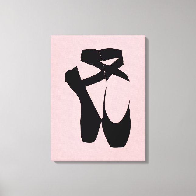 Lienzo Zapatos de punta de ballet negro (Anverso)