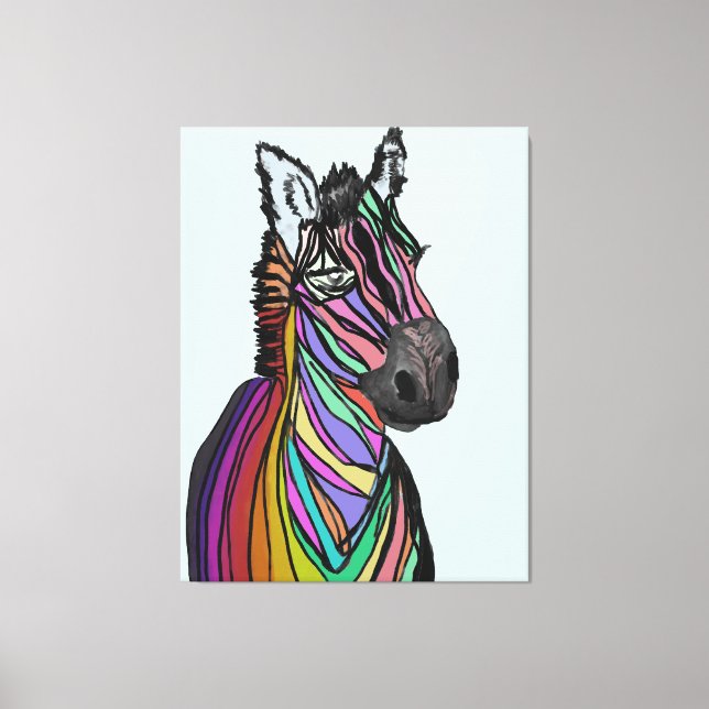 Lienzo zebra arco iris (Anverso)