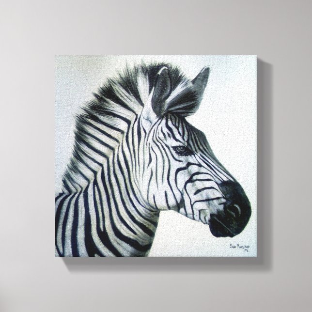 Lienzo Zebra Black and White Portrait Small (Anverso)