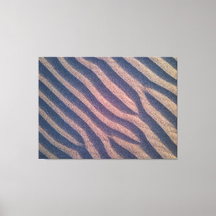 Lienzo Zebra con forma de viento en rayas de arena