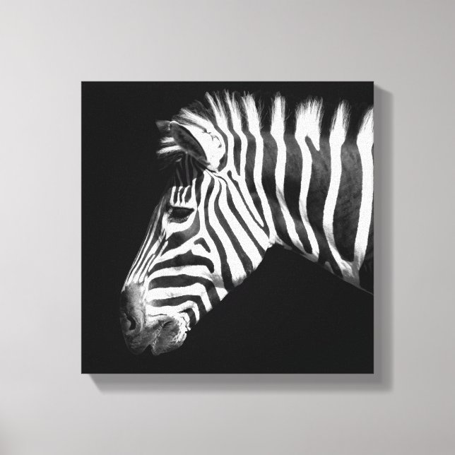 Lienzo Zebra en blanco y negro (Anverso)