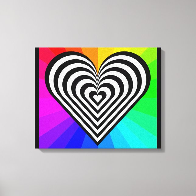 LIENZO ZEBRA HEART RAINBOW PATTERN (Anverso)
