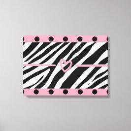Lienzo Zebra Print Heart Polkadots Wall Art