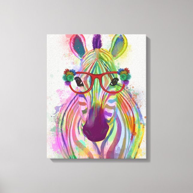 Lienzo Zebra Rainbow Splash (Anverso)