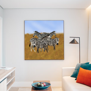 Lienzo Zebras arrasando en la naturaleza   Sunny Serenget