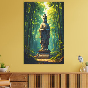 Lienzo Zen en el bosque de Bambú