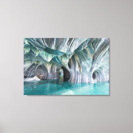 Lienzo ZENAH | Reflejos Azules Glaciales - Mármol Abstrac