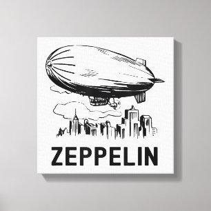 Lienzo Zepelín Retro Vintage - Boceto de Dirigible