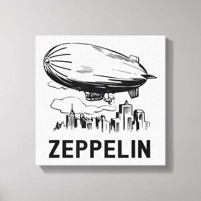 Lienzo Zepelín Retro Vintage - Boceto de Dirigible (Anverso)