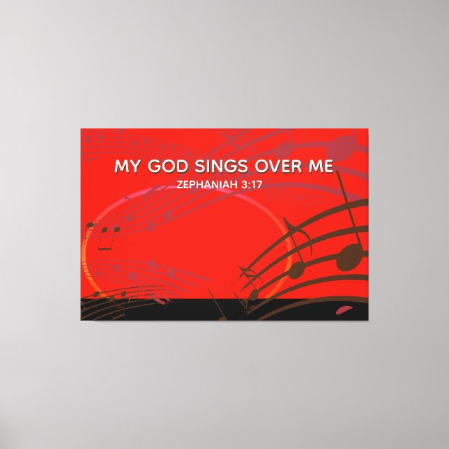 Lienzo Zephanías 3:17 | DIOS ME CANTA. | Cristiano (Anverso)