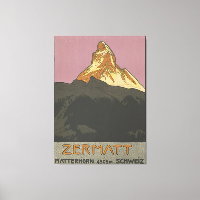 Lienzo Zermatt Matterhorn Vintage Suiza (Anverso)