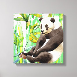 Lienzo Zhen Zhen el Panda en Bambú