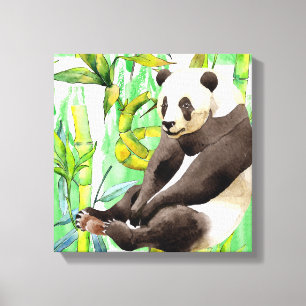 Lienzo Zhen Zhen el Panda en Bambú