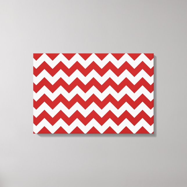 Lienzo Zigzag rojo y blanco (Anverso)