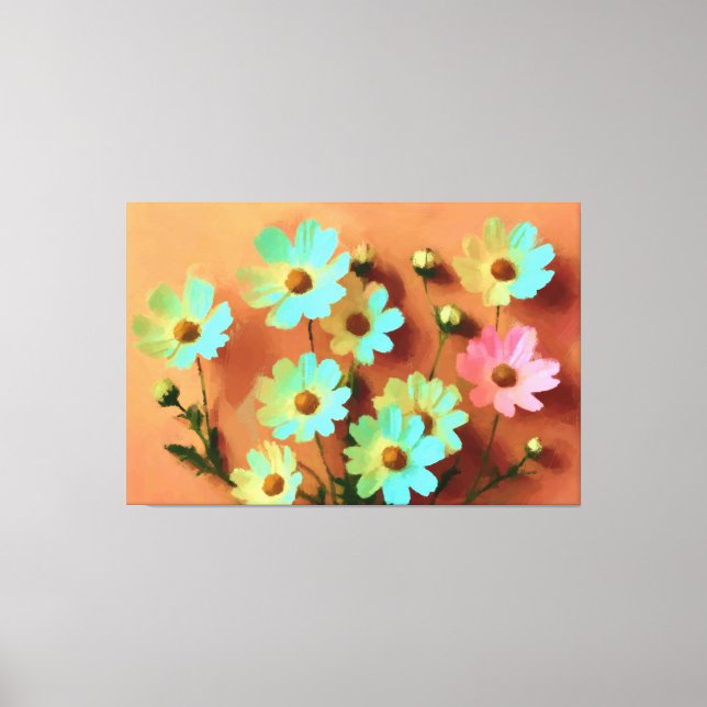 Lienzo Zinnia Elegans Expressive Style (Anverso)