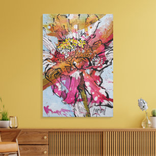 Lienzo Zinnia en declive 001 Pintura / Artista Larry Lere