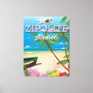 Lienzo Zipolite Mexico Beach poster