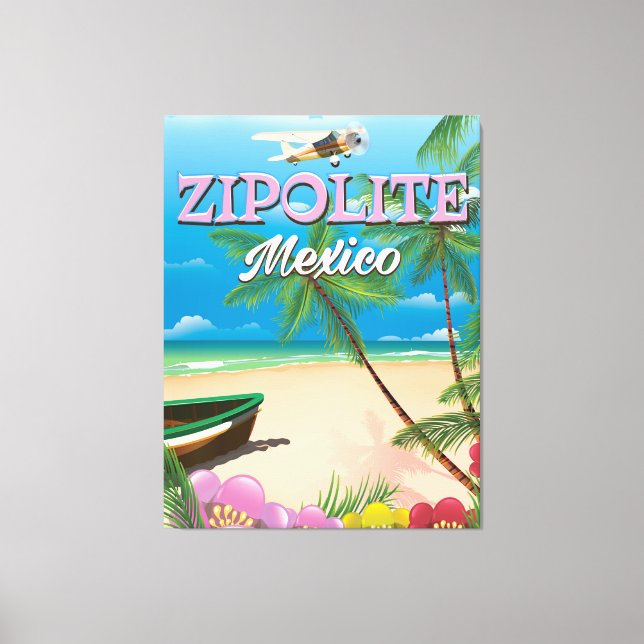 Lienzo Zipolite Mexico Beach poster (Anverso)