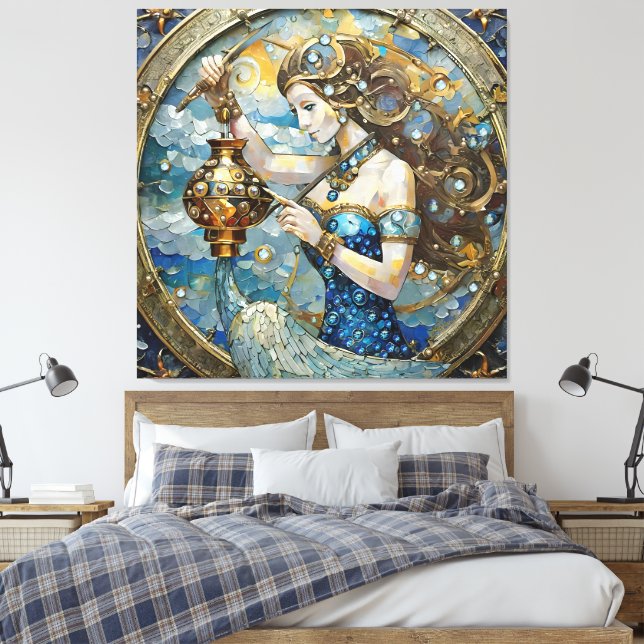 Lienzo Zodiac - Aquarius El Aguador (Insitu(Dormitorio))