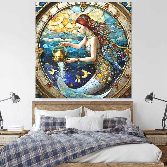 Lienzo Zodiac - Aquarius La Sirenita Del Alumno (Insitu(Dormitorio))