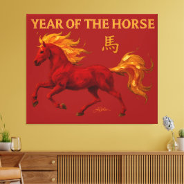 Lienzo Zodiac Chinese New Year 2026 Yang Fire Horse