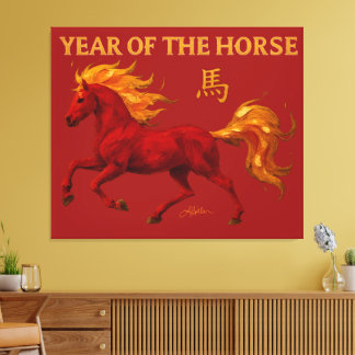 Lienzo Zodiac Chinese New Year 2026 Yang Fire Horse