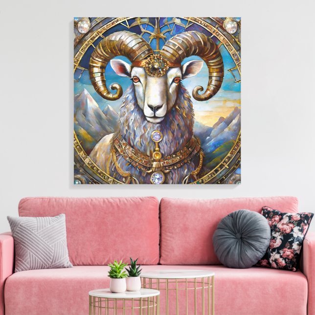 Lienzo Zodiaco - Aries The Ram (Insitu (Sala de estar))