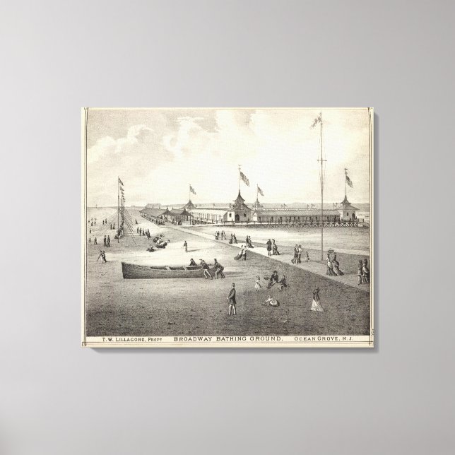 Lienzo Zona de baño de Broadway, Ocean Grove, NJ (Anverso)