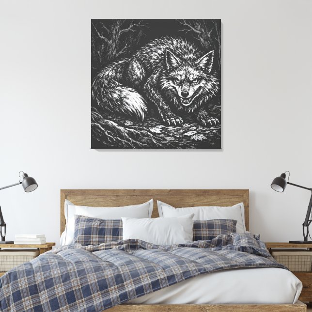 Lienzo Zorro astuto del bosque — por BurnsInHell (Insitu(Dormitorio))