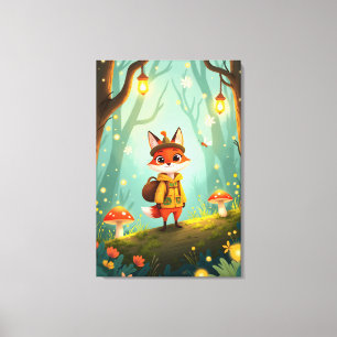 Lienzo Zorro de dibujos animados lindo y caprichoso