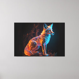 Lienzo Zorro de escarcha de fuego