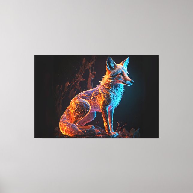 Lienzo Zorro de escarcha de fuego (Anverso)