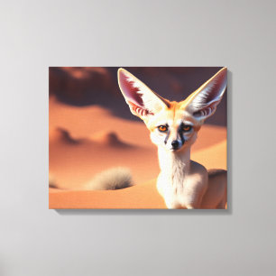 Lienzo Zorro de Fennec, lindo y de orejas grandes, en el
