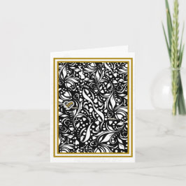 Life Quote Black Paisley Notecard - Adiela Akoo