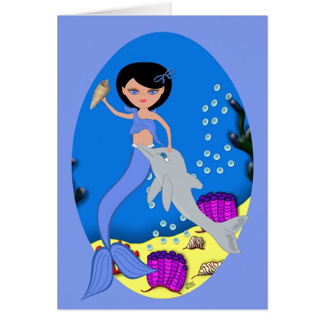 Lifen la Sirena y la tarjeta delfín (Frente)