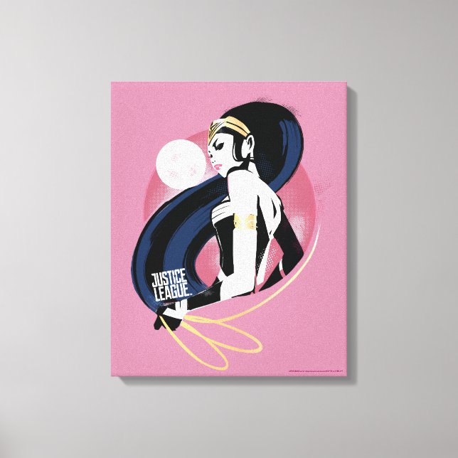 Liga de la Justicia | Arte pop de perfil de mujer  (Anverso)