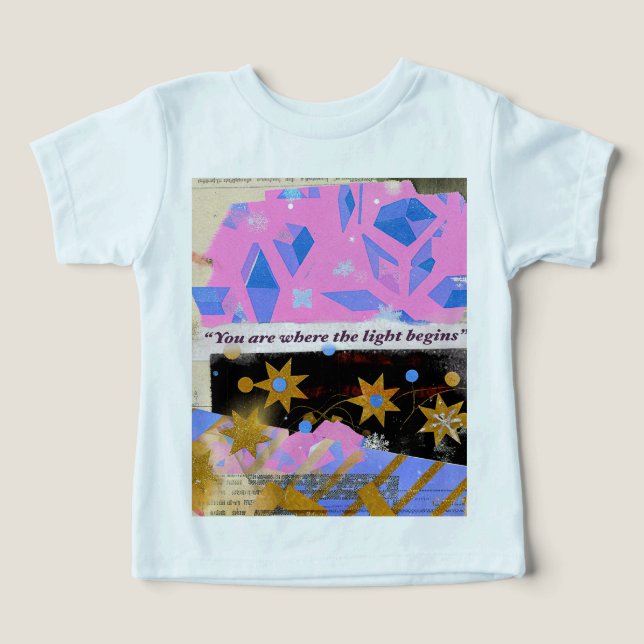Light Begins Within – Pink Star Baby Tee (Diseño delantero )