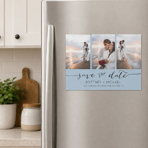 Light Blue Three Photo Save the Date