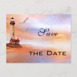 Lighthouse Beach Salve la tarjeta postal de fecha