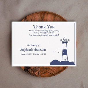 Lighthouse Funeral Gracias Tarjeta de Nota