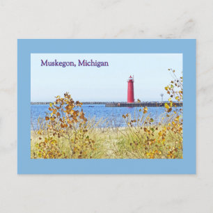 LIGHTHOUSE, MUSKEGON, tarjeta postal MICHIGAN