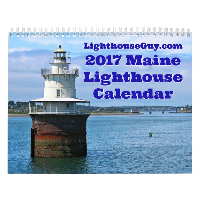 LighthouseGuy.com Calendario de faro Maine 2017 (Tapa)