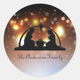 LIghts de la escena de la natividad - Pegatina de 