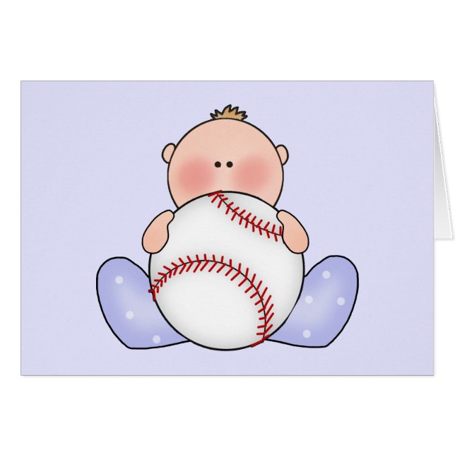 Lil Baseball Baby Boy Blank Card (Anverso (Horizontal))