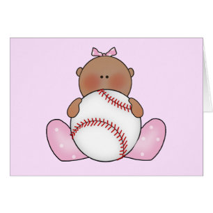 Lil Baseball Baby Girl - Ethnic Blank Card