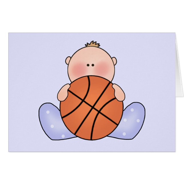 Lil Basketball Baby Boy Blank Card (Anverso (Horizontal))