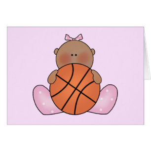 Lil Bebé de Baloncesto - Tarjeta en blanco étnic