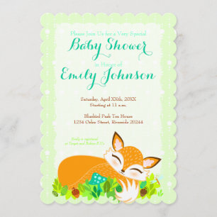 Lil Foxie Cub - Invitaciones a la ducha para bebés