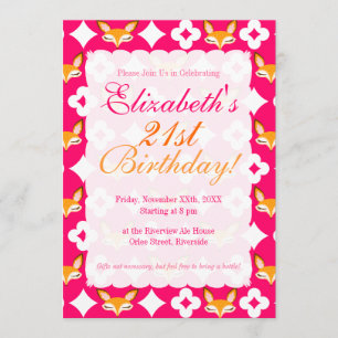 Lil Foxie - invitaciones lindas del personalizado