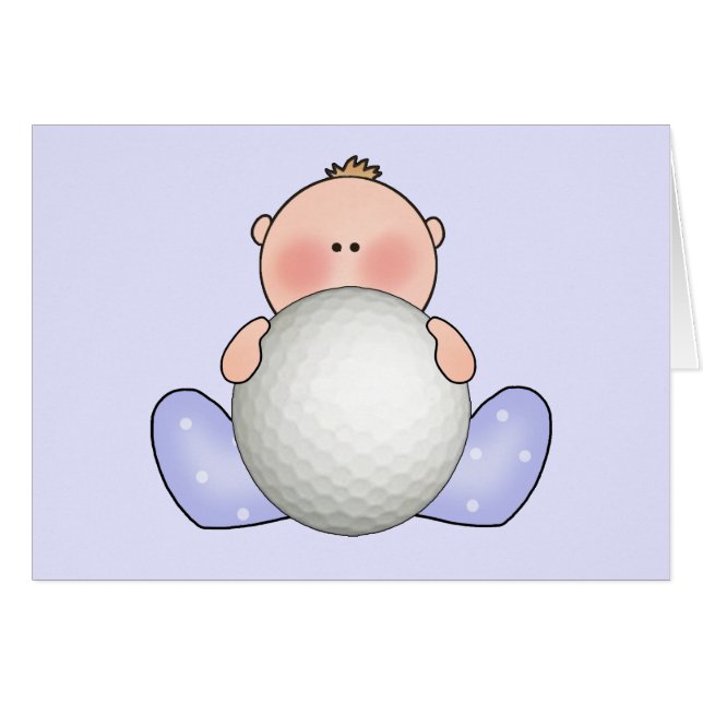 Lil Golf Baby Boy Blank Card (Anverso (Horizontal))
